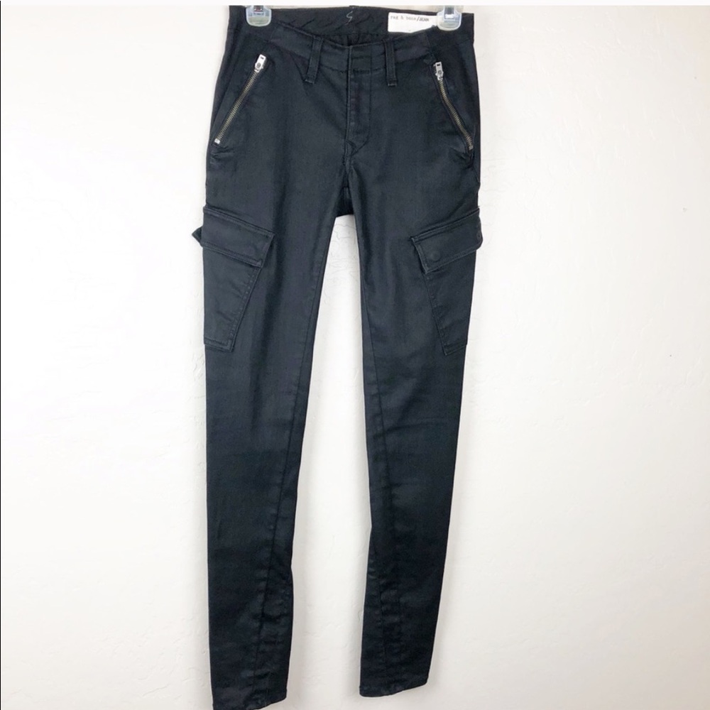 Rag and Bone cargo black skinny jeans